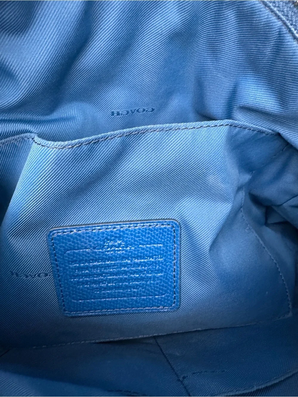 Coach Blue Nylon Crossbody Messenger Bag w Mini Turn Lock